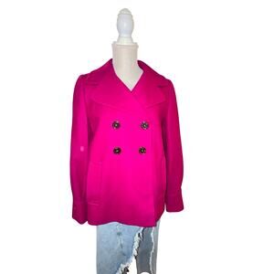 Banana Republic Pink Wool Swing Peacoat Medium Waist Length